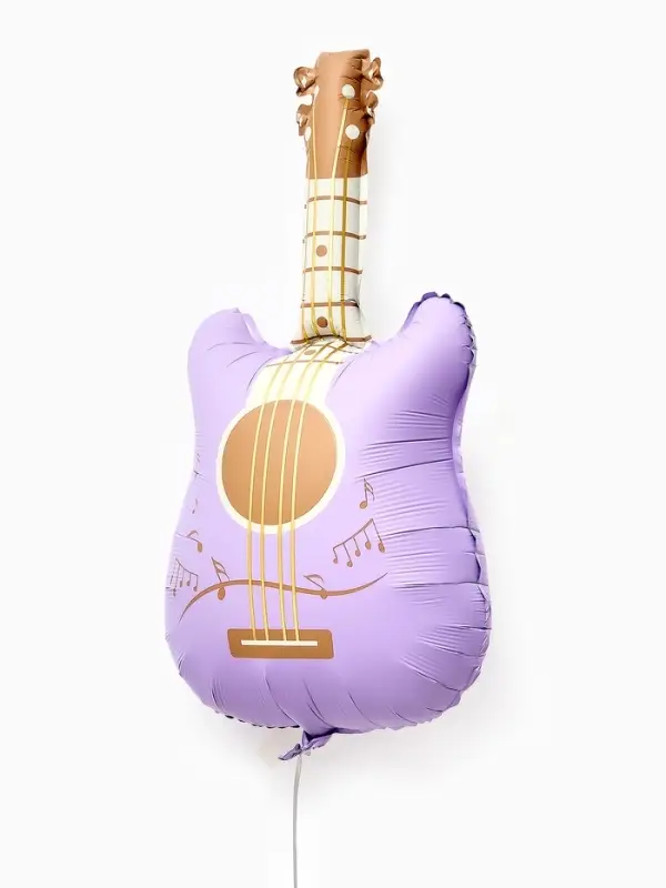 Воздушный шар фольгированный 35" "Гитара" цвет сиреневый