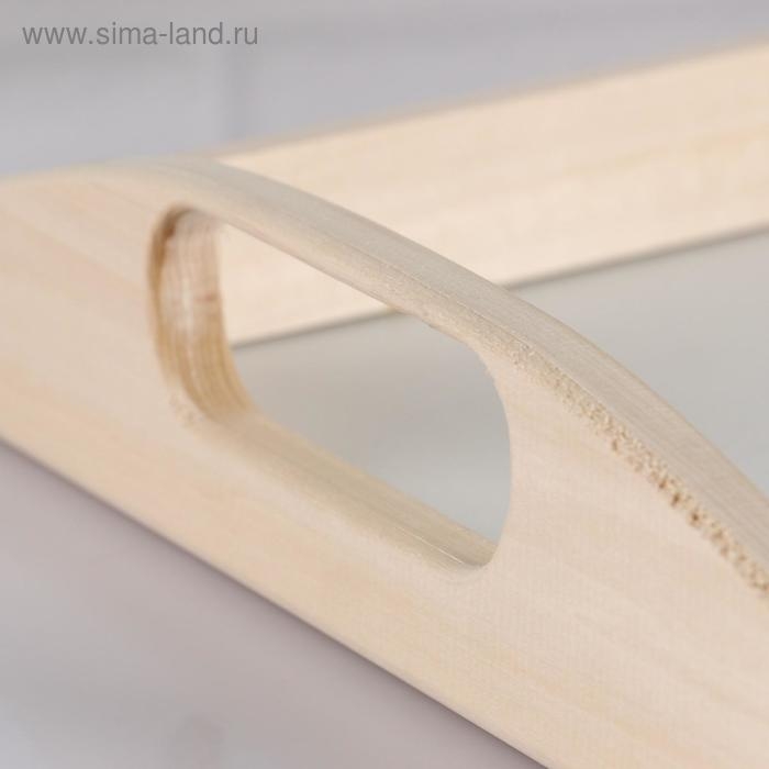 Поднос деревянный Поднос деревянный "Дачный", МАССИВ, 23×35×6,5 см