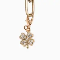 Шарм для браслета на карабине &laquo;Клевер&raquo;, золоте