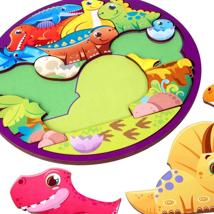 Головоломка «Динозавры», цветная подсказка Головоломка «Динозавры», цветная подсказка