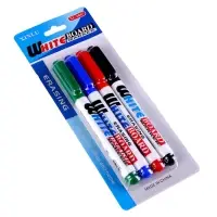 Маркеры на водной основе 4 шт., чёрный, красный, синий, зелёный