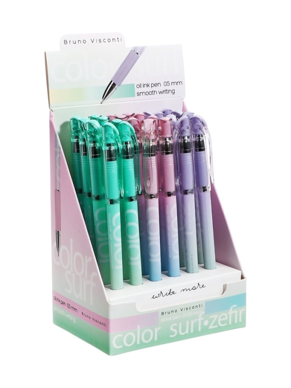 Ручка шариковая BrunoVisconti ColorSurf.Zefir, 0.5мм, стерж/син МИКС Ручка шариковая BrunoVisconti ColorSurf.Zefir, 0.5мм, стерж/син МИКС