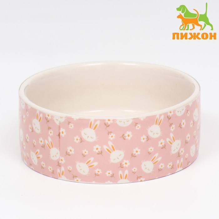 Миска керамическая Миска керамическая "Крольчик" 300мл, 11,5 х 4,5 см, персиковая