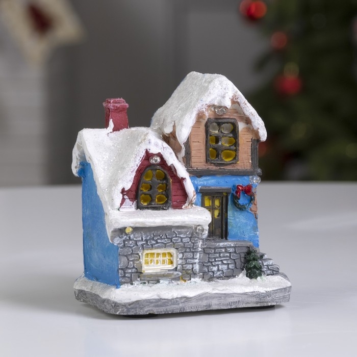 Светодиодная фигура «Заснеженный дом» 9 × 10 × 6 см, полистоун, батарейки АААх3 (не в комплекте), свечение мульти Светодиодная фигура «Заснеженный дом» 9 × 10 × 6 см, полистоун, батарейки АААх3 (не в комплекте), свечение мульти