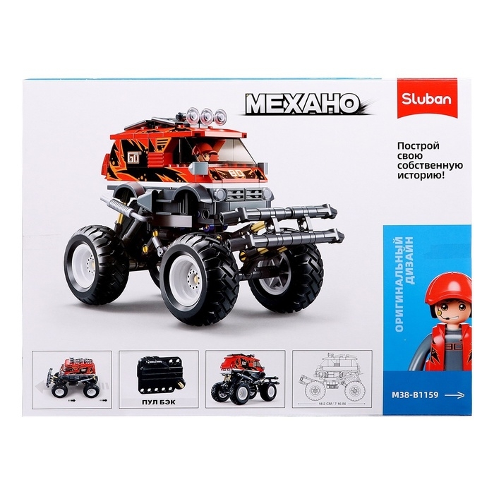 Конструктор внедорожник &laquo;Бигфут&raquo; Sluban Механо, инерционный, 261 деталь, 6+