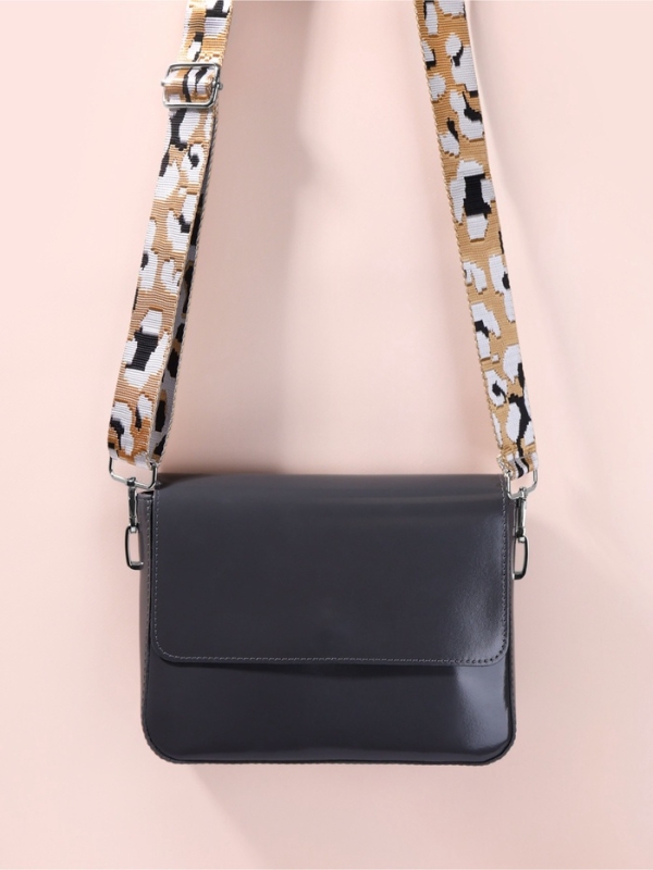 Ручка для сумки стропа с караб-ми 140±1*3,8см орнамент леопард бежевый/серебряный АУ Ручка для сумки стропа с караб-ми 140±1*3,8см орнамент леопард бежевый/серебряный АУ