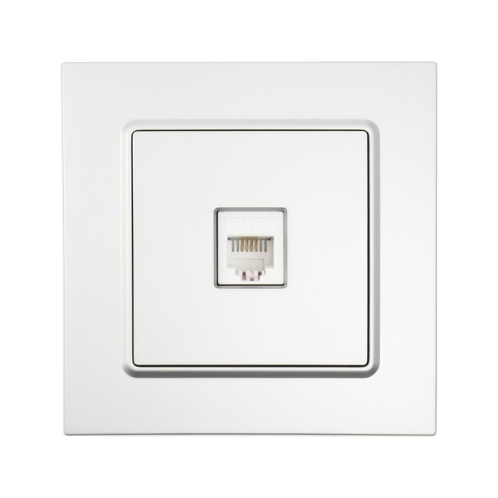 Розетка телефонная одноместная TOT Elegant, скрытая, серебристая Розетка телефонная одноместная TOT Elegant, скрытая, серебристая