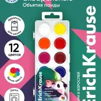 Краски акварельные 12 цветов ErichKrause Panda Hugs