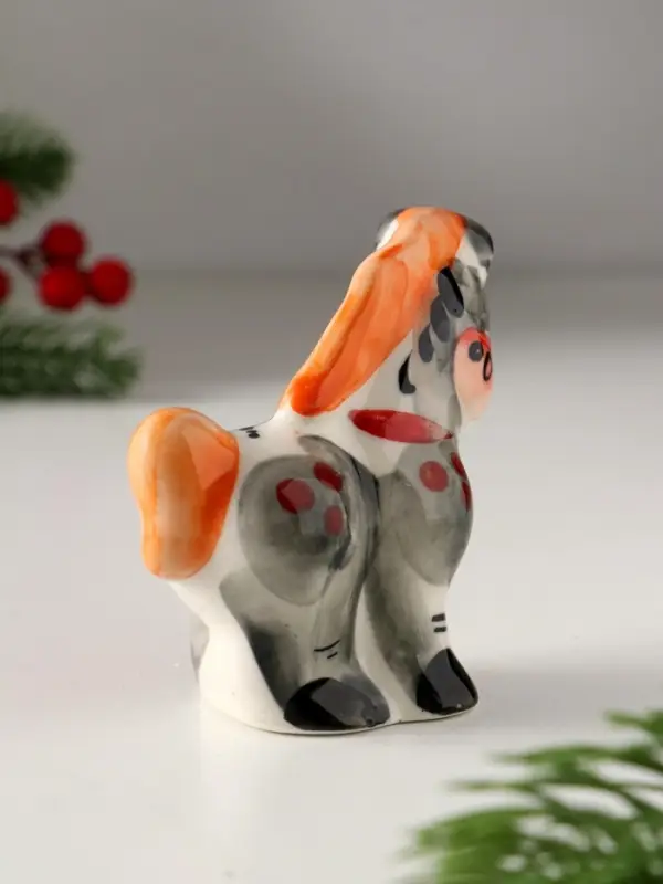 Сувенир Пони, 8х8 см, гжель, цвет Сувенир Пони, 8х8 см, гжель, цвет