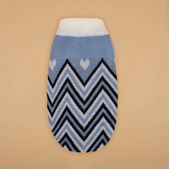 Свитер  Свитер "Волна",  XL (ДС 34, ОШ 34, ОГ 32-51 см), голубой