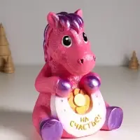 Копилка "Конь с подковой"  24 см, розовый