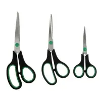 Ножницы канцелярские, набор, 3 штуки: 14 см, 19.5 см, 21 см