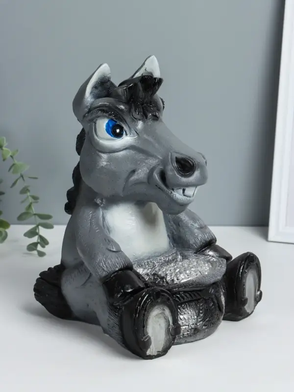 Копилка Копилка "Конь с мешком" 28х22х22 см, серый