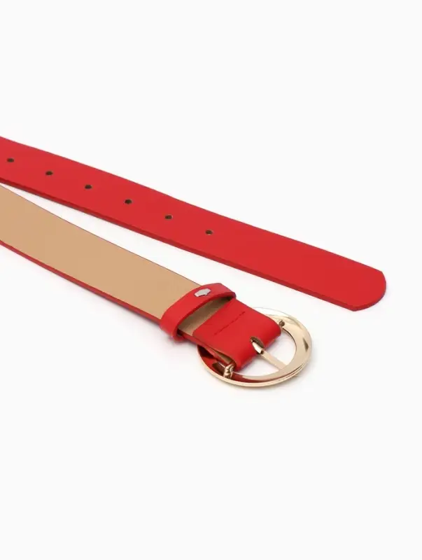 Ремень женский, 4&times;110 см, матовая пряжка, 1 прокол, красный