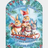 Доска разделочная сувенирная Дарим Красиво «С Новым годом! Семейного тепла», дерево, 28×18×0.6 см, разноцветная