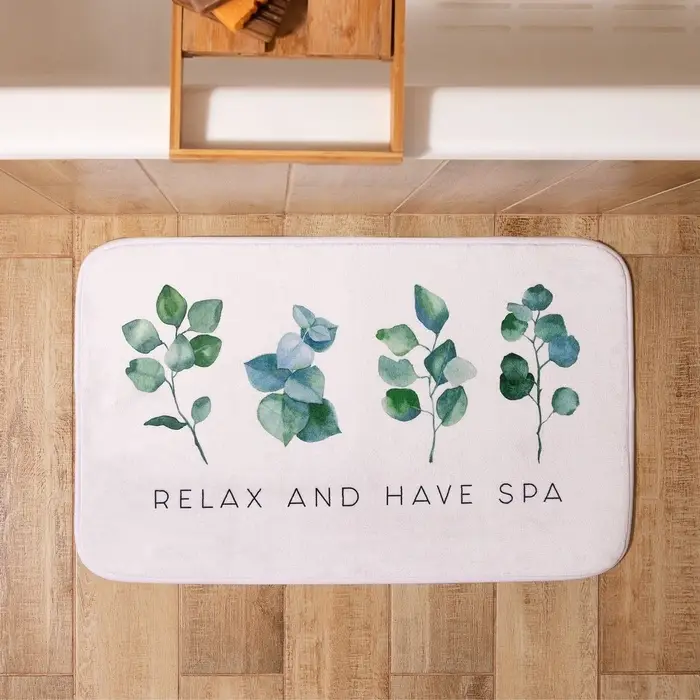 Коврик для ванной &laquo;Этель. Эвкалипт&raquo;, 80&times;50 см, велюр