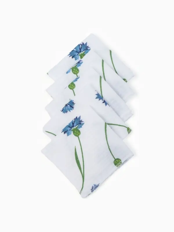 Набор платочков Крошка Я Cornflowers (вид 2) 20*20 см-5 шт, муслин, 100 % хлопок Набор платочков Крошка Я Cornflowers (вид 2) 20*20 см-5 шт, муслин, 100 % хлопок
