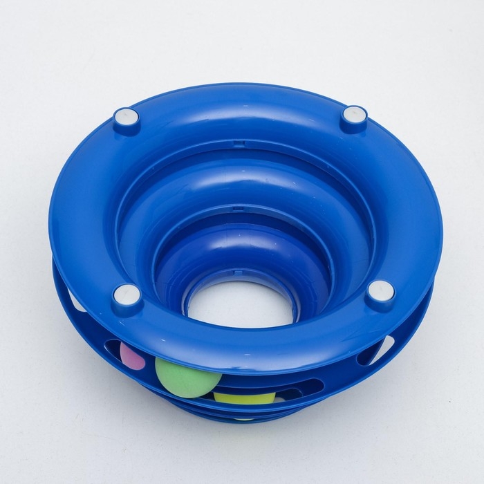 Игровой комплекс  Игровой комплекс "Пирамида" для кошек с 3 шариками,15 x 24 x 13,2 см, синий