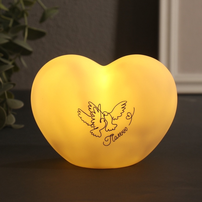 Ночник Ночник "Сердце" (Голуби) LED 3хLR44 8х11х7см