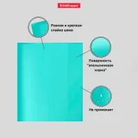 Набор обложек ПП 10 шт, 212 х 347 мм, 100 мкм, ErichKrause "Fizzy Pastel Mint", для тетрадей и дневников, фиксированная, с тиснением, МИКС