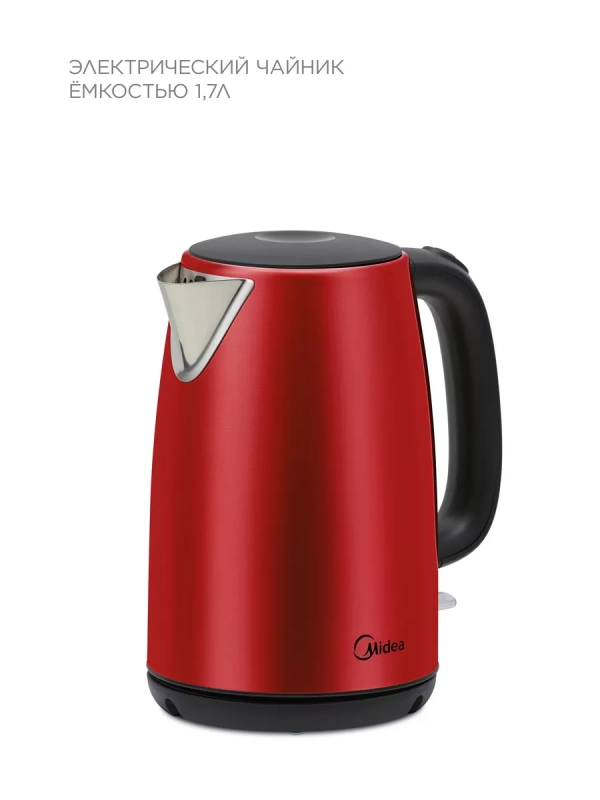 Чайник электрический MK-8022, металл, 1.7 л, красный