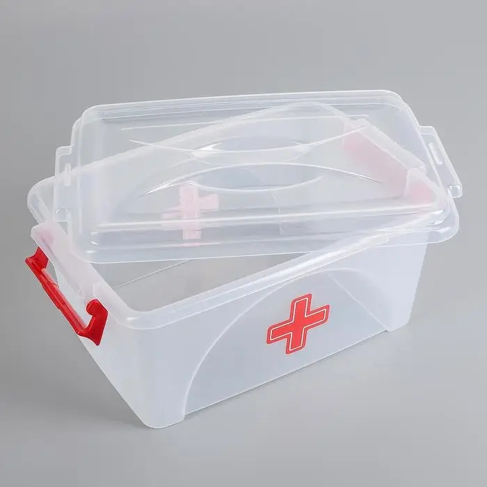 Контейнер прямоугольный Альтернатива &laquo;Аптечка&raquo;, 4.5 л, с ручками, пластик, прозрачный