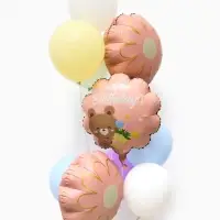 Воздушные шары "Розовый тортик" фольга, латекс, набор 12 штук