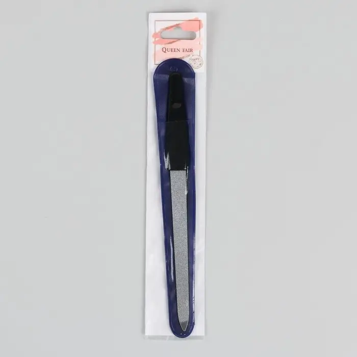 Пилка металлическая для ногтей, 17 см, цвет серебристый, чёрный