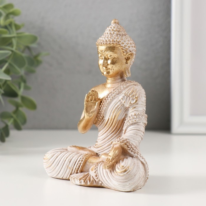 Сувенир полистоун Сувенир полистоун "Будда в белом одеянии" 5х9,5х12 см