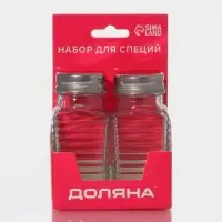 Набор для специй Доляна &laquo;Кафе&raquo;, 2 предмета: солонка, перечница 100 мл, стекло