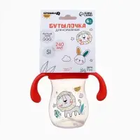 Бутылочка для кормления Крошка Я Baby time collection, широкое горло, от 6 мес., 240 мл, красная