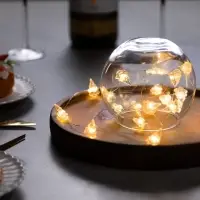 Гирлянда &laquo;Нить&raquo; 2 м, роса с насадками &laquo;Снежная ёлочка&raquo;, IP20, серебристая нить, 20 LED, 2 режима, от батареек АА&times;2, свечение тёплое белое