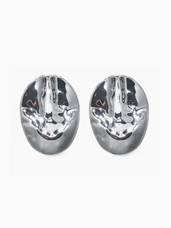 Серьги пластик &laquo;Кофейное зерно&raquo;, цвет серебро