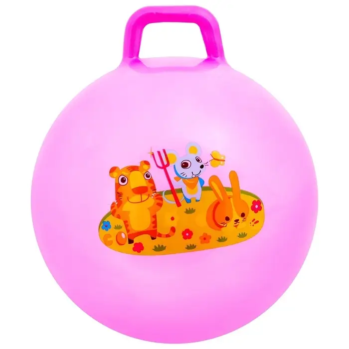Мяч - прыгун с ручкой ONLYTOP, d=45 см, цвет МИКС
