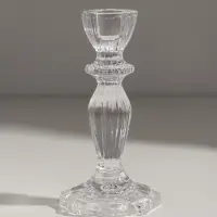Подсвечник стекло "Бутон на ножке" прозрачный d=2,2 см 8х8х15 см