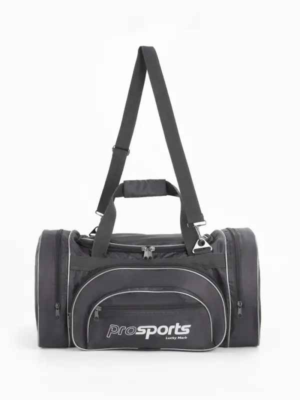 Сумка дорожная на молнии, 4 наружных кармана, длинный ремень, цвет серый Сумка дорожная на молнии, 4 наружных кармана, длинный ремень, цвет серый