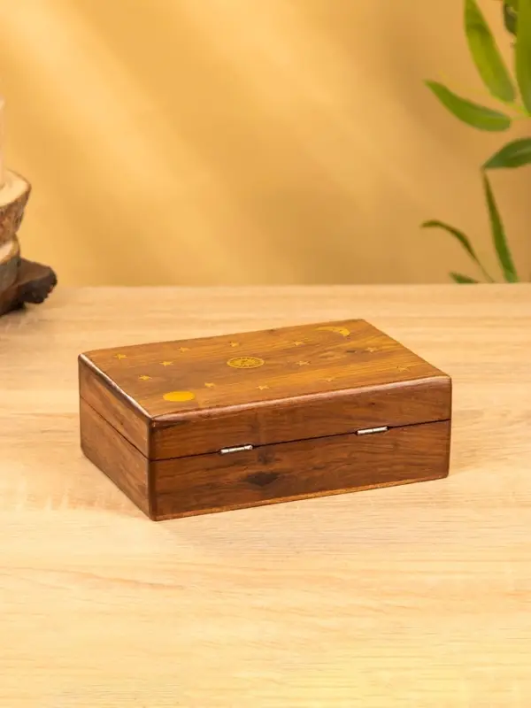 Шкатулка "День и ночь" 18х13х6 см, дерево шишам