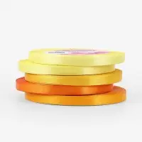 Атласная лента, набор 5 шт., 6 мм, 23&plusmn;1 м, жёлтый, оранжевый
