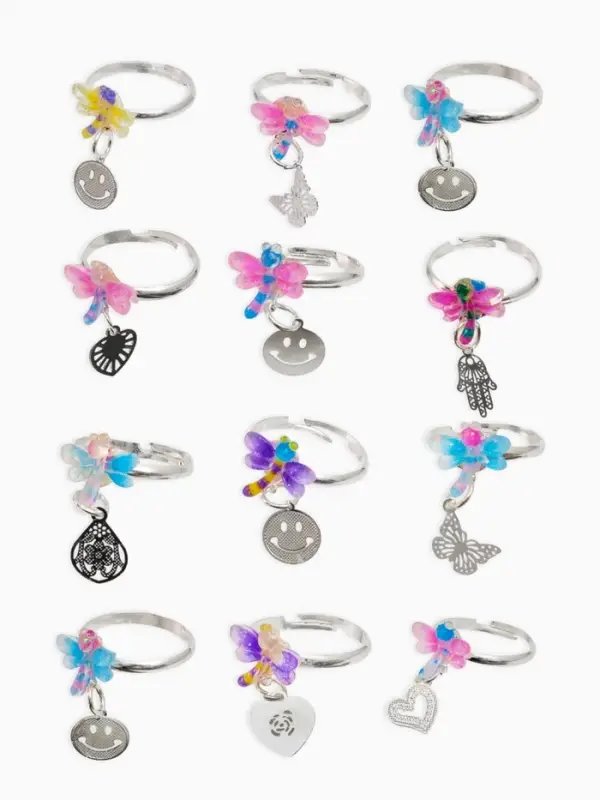 Кольцо «Выбражулька» стрекоза с подвеской, МИКС, безразмерное (фас. 36 шт.) Кольцо «Выбражулька» стрекоза с подвеской, МИКС, безразмерное (фас. 36 шт.)