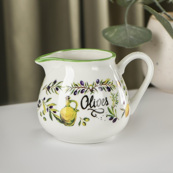 Молочник фарфоровый Доляна «Олива», 300 мл Молочник фарфоровый Доляна «Олива», 300 мл