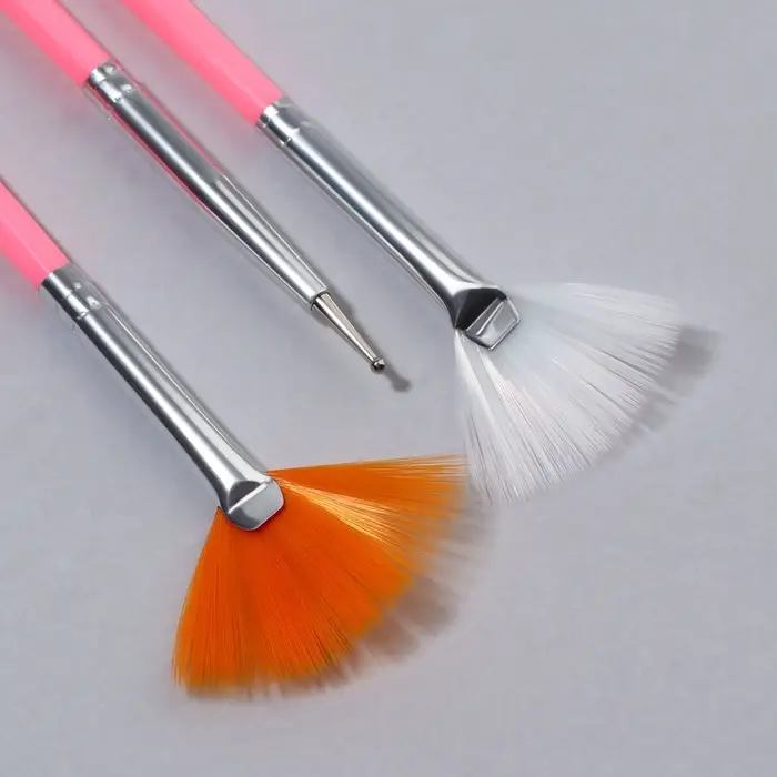 Набор кистей для наращивания и дизайна ногтей, 15 шт., розовый