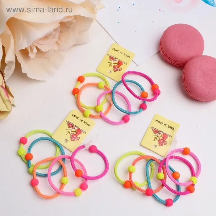 Резинка для волос "Магическая " (набор 5 шт) матовые шарики, 3 см, микс