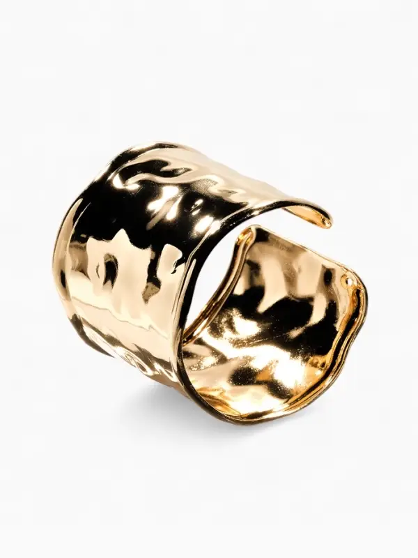 Браслет манжета &laquo;Волны&raquo;, d=6.5 см, цвет золото