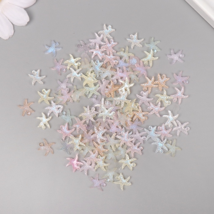 Декор для творчества акрил Декор для творчества акрил "Морская звезда" светится в темноте набор 100 шт 1,1х1,1 см