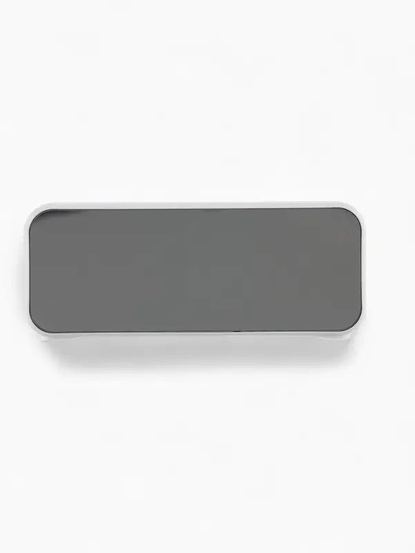 Часы - будильник электронные, настольные, календарь, термометр, гигрометр, 16.8&times;6.6 см, белые