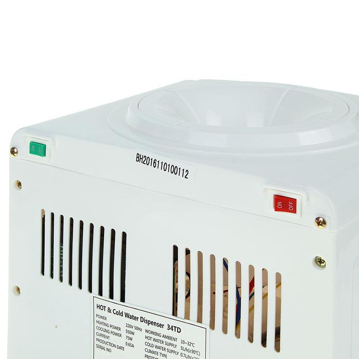 Кулер для воды LESOTO 34 TD, нагрев и охлаждение, 500-550/68 Вт, белый Кулер для воды LESOTO 34 TD, нагрев и охлаждение, 500-550/68 Вт, белый