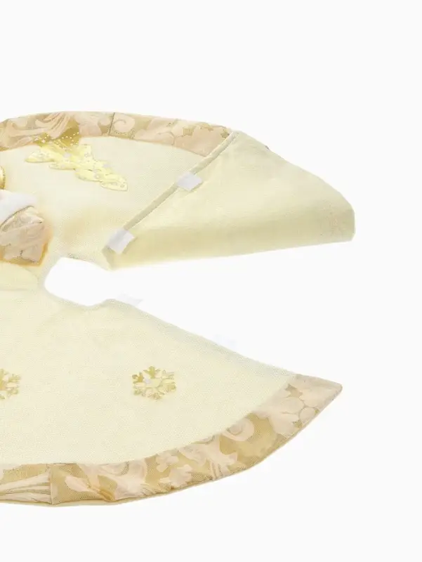 Коврик под ёлку &laquo;Снеговик и ёлочки&raquo; d=57 см, бело-золотой