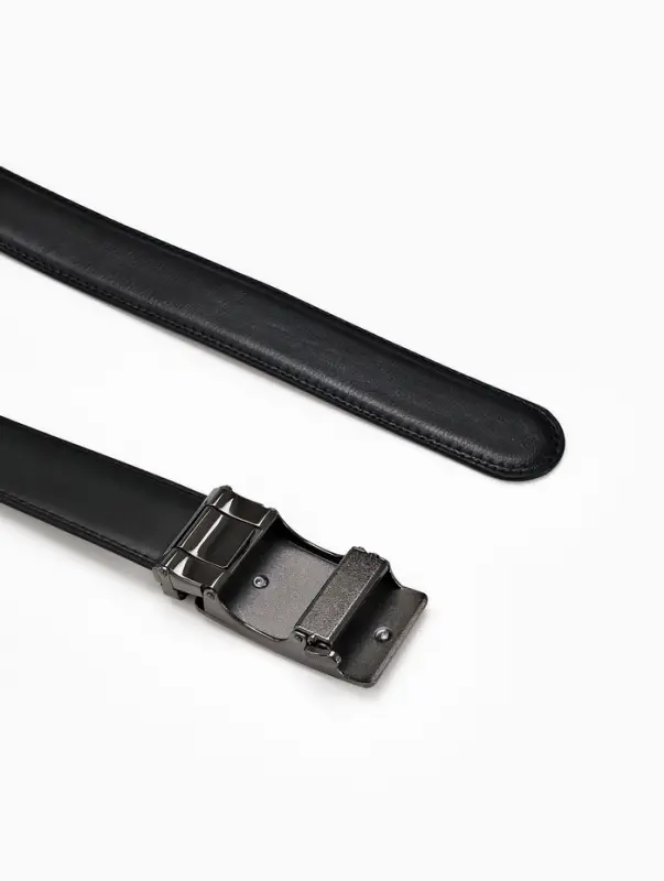 Ремень мужской, 126&times;3.5 см, натуральная кожа, пряжка автомат, чёрный