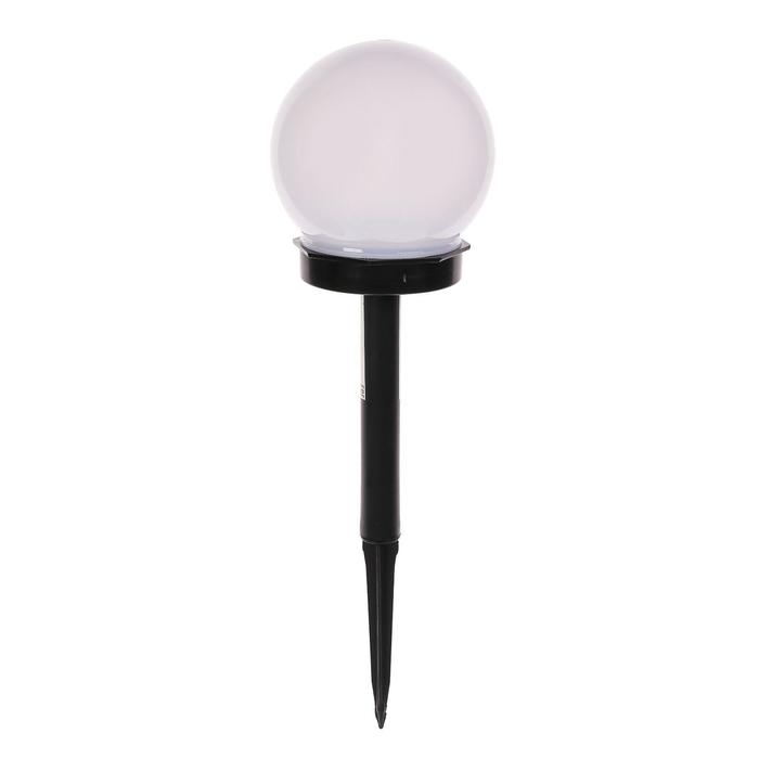 Садовый светильник на солнечной батарее «Малый шар», 10×32×10 см, 1 LED, свечение тёплое белое