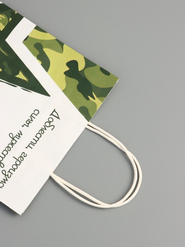 Пакет подарочный крафт  Пакет подарочный крафт "С 23 Февраля!" 21 х 11 х 27 см